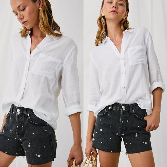 Rails White Ellis Shirt Button Down Gauzy - Picture 2 of 12